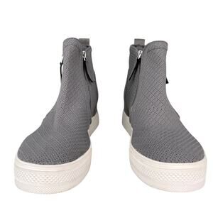 Steve Madden Loxley Wedge High Top Sneaker Gray Bootie 9
